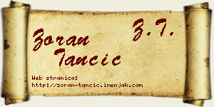 Zoran Tančić vizit kartica